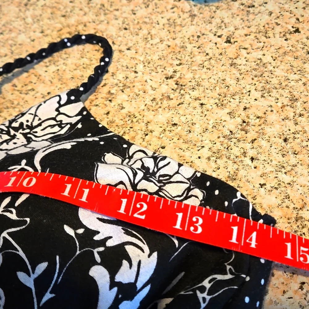 Connection 18 Maxi dress Black & White W/ Crisscross Spaghetti Straps Women sz S - Picture 10 of 11